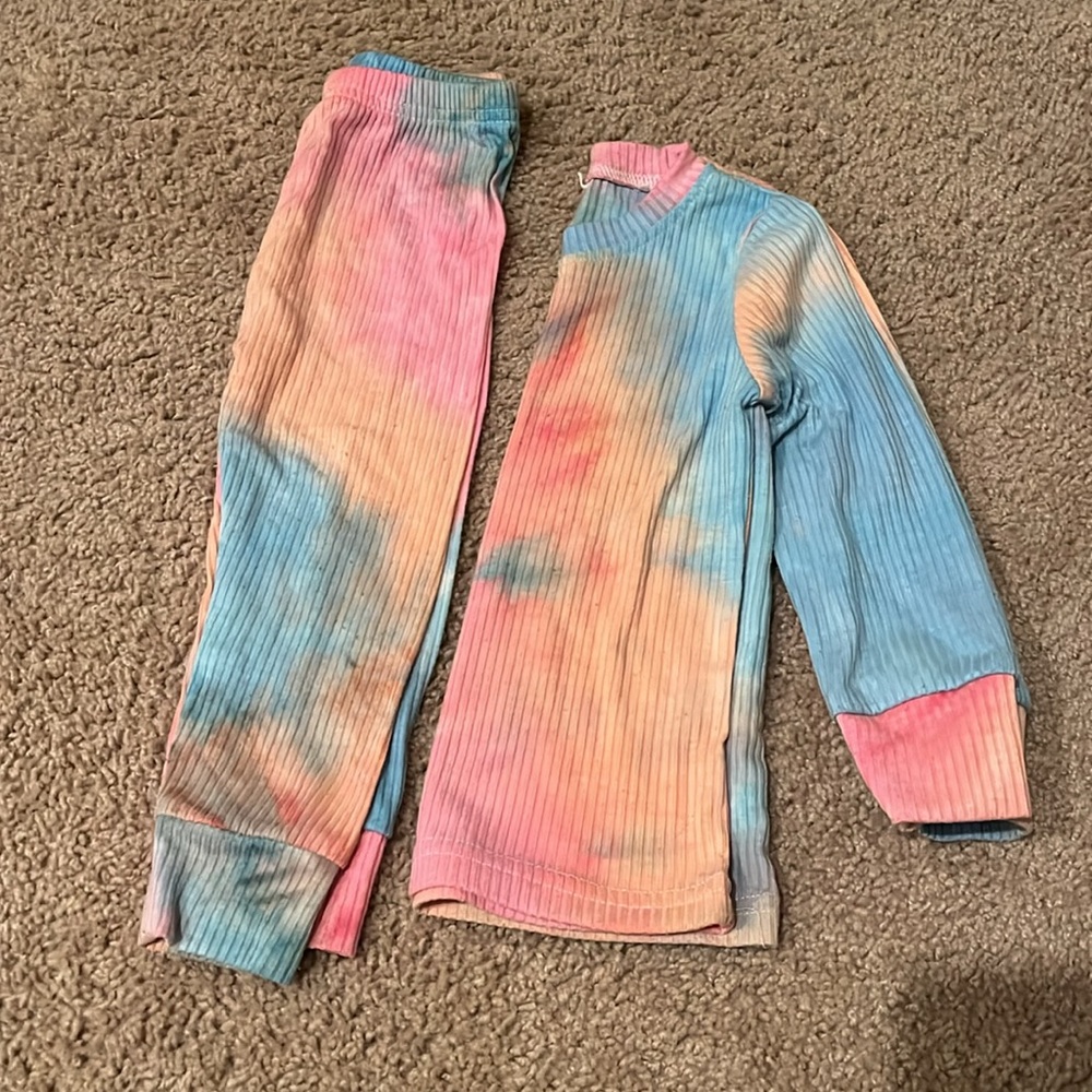 Ribbed tie-dye set 2T